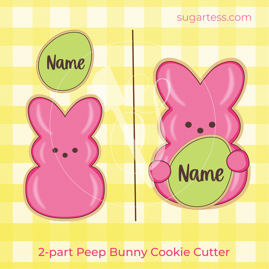 ◆Rabbit-PaperCutting-◆同梱あり② 2-part Easter Bunny Rabbit Peep and Egg Cookie Cutter