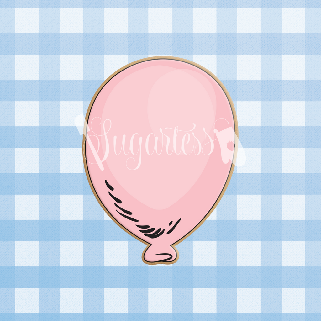 Sugartess custom cookie cutter in shape of a simple inflated balloon.