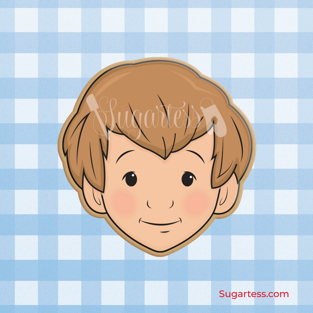 Sugartess custom cookie cutter in shape of Christopher Robin's head from The Hundred Acre Wood.