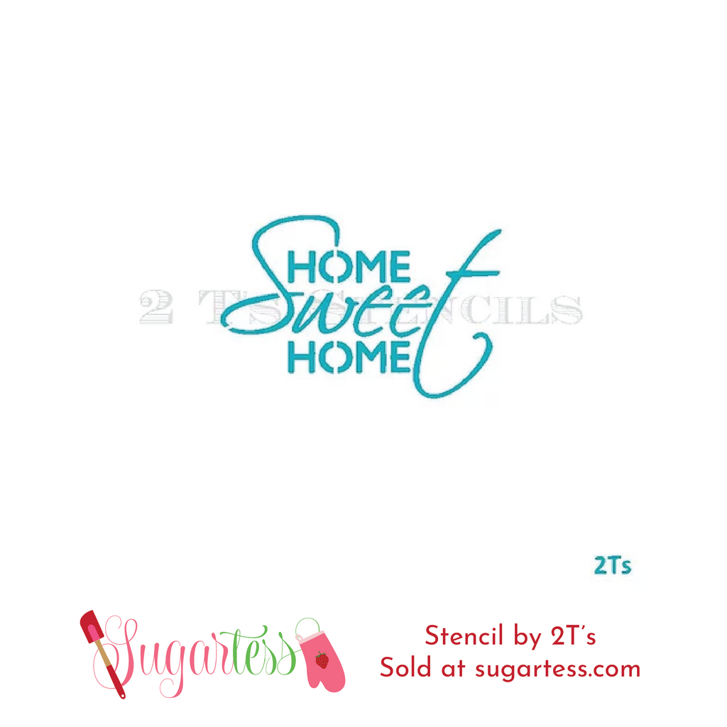 Cookie and cake decorating word or phrase stencil: Home Sweet Home