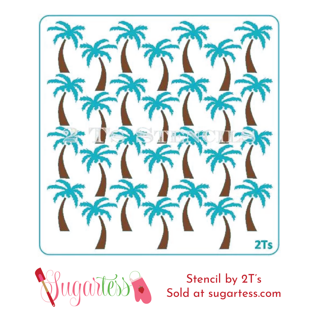 Cookie and cake decorating 2-part background set of palm trees.