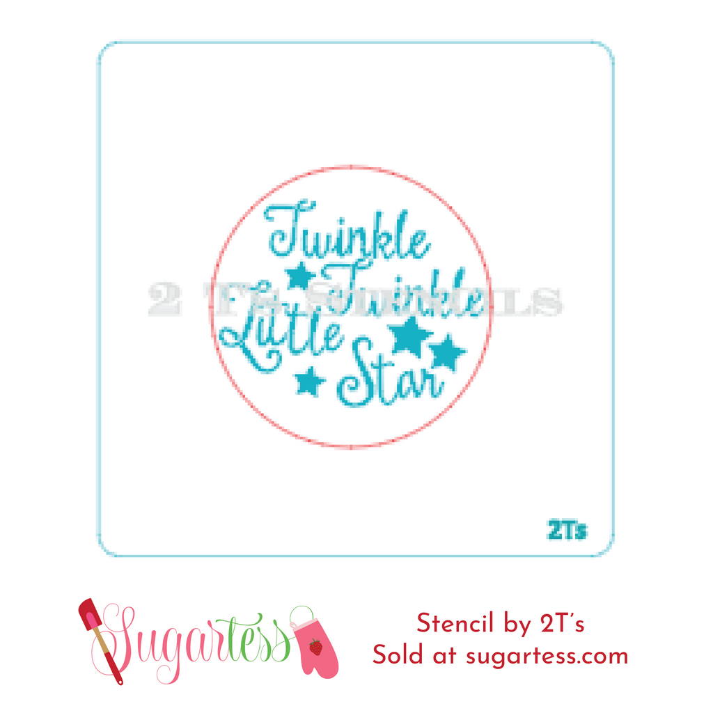 Cookie and cake decorating baby word or phrase stencil: Twinkle Twinkle Little Star