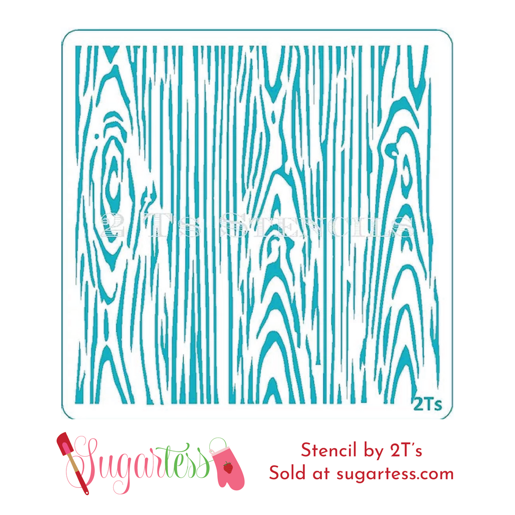 Cookie and cake decorating background stencil of wood grain pattern.