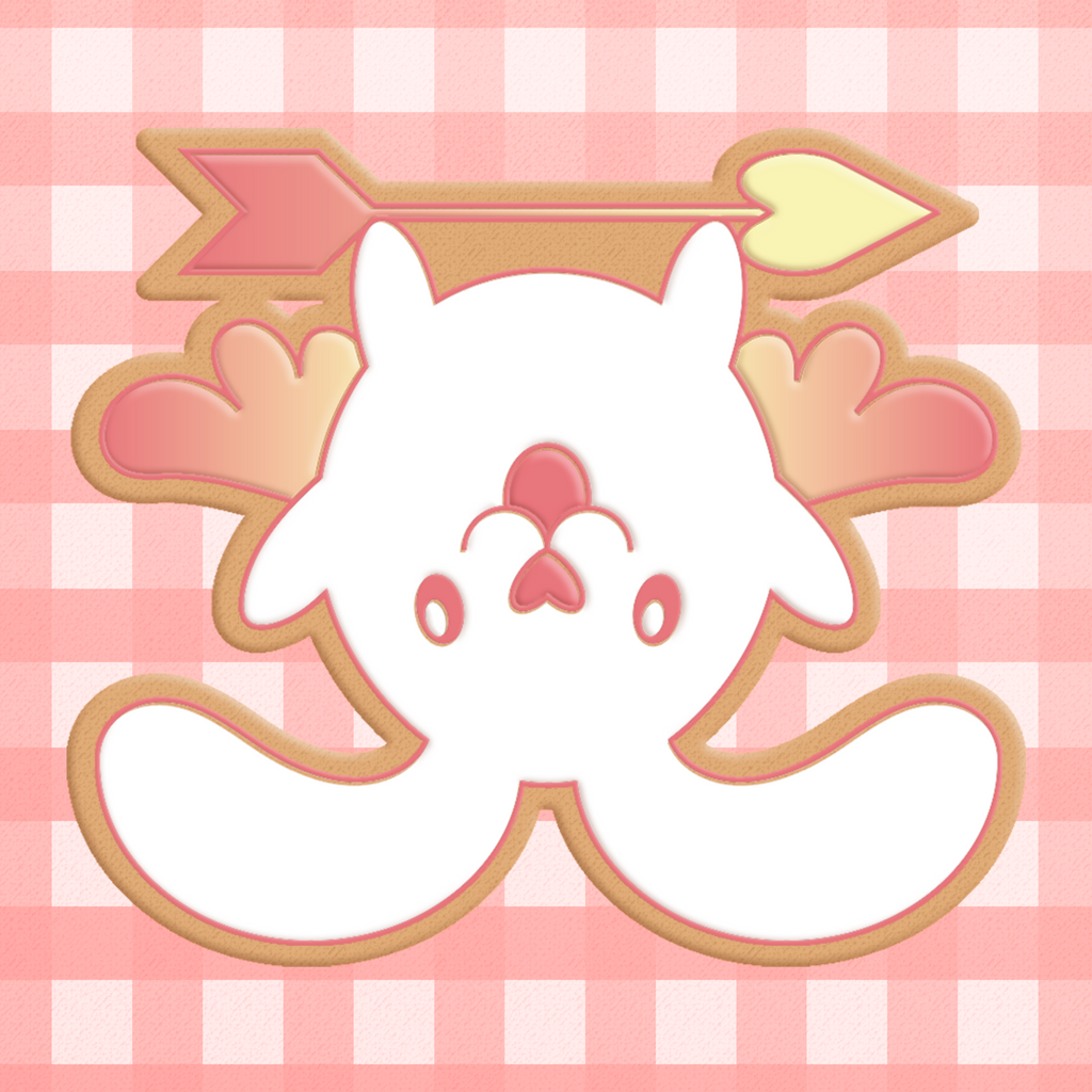 Sugartess cookie cutter in shape of chibi cupid bunny 2.