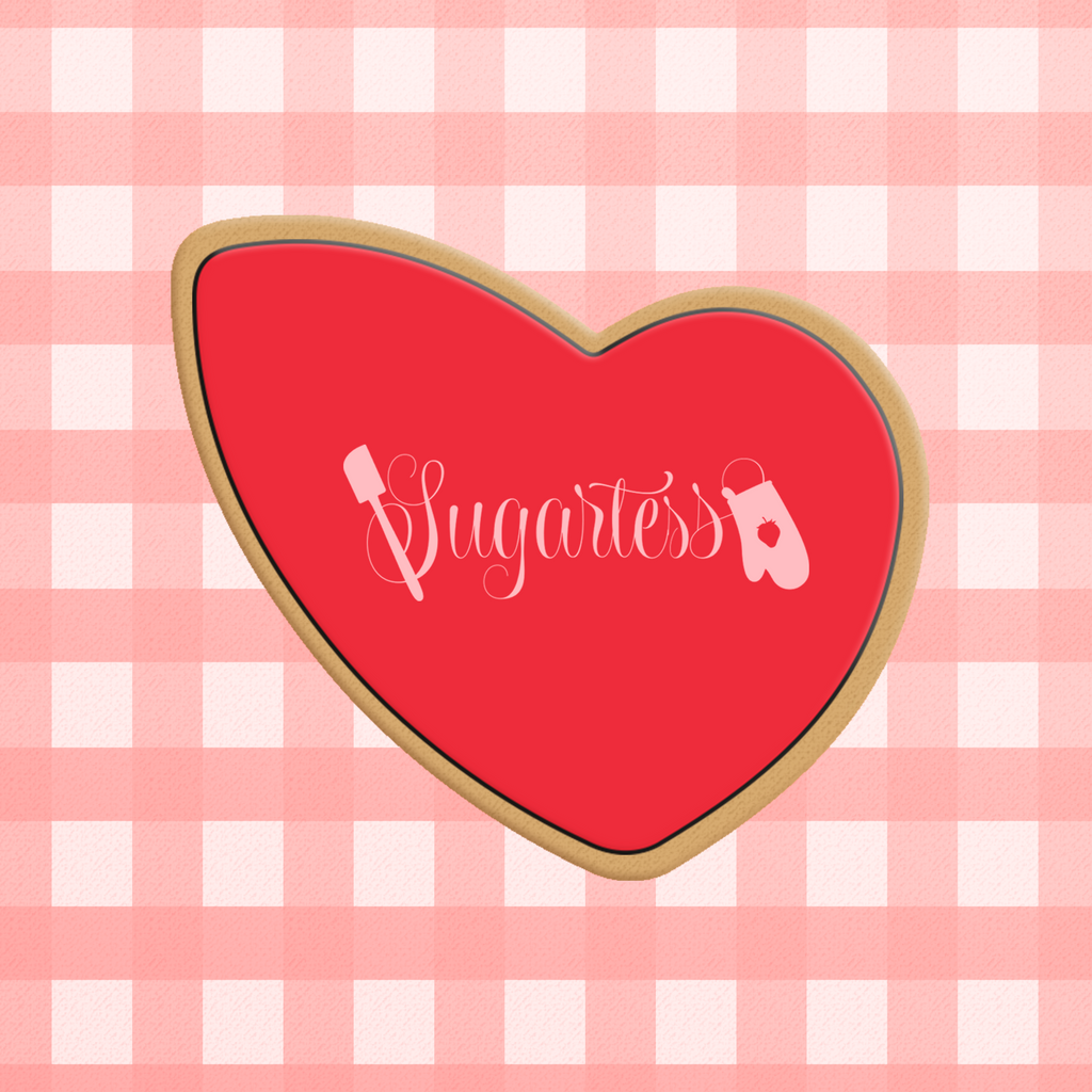 Sugartess custom cookie cutter in shape of organic heart