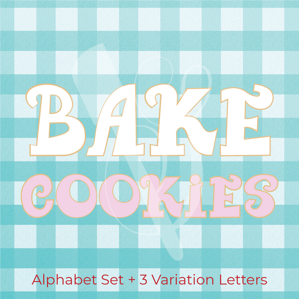 Sugartess custom alphabet cookie cutter set.