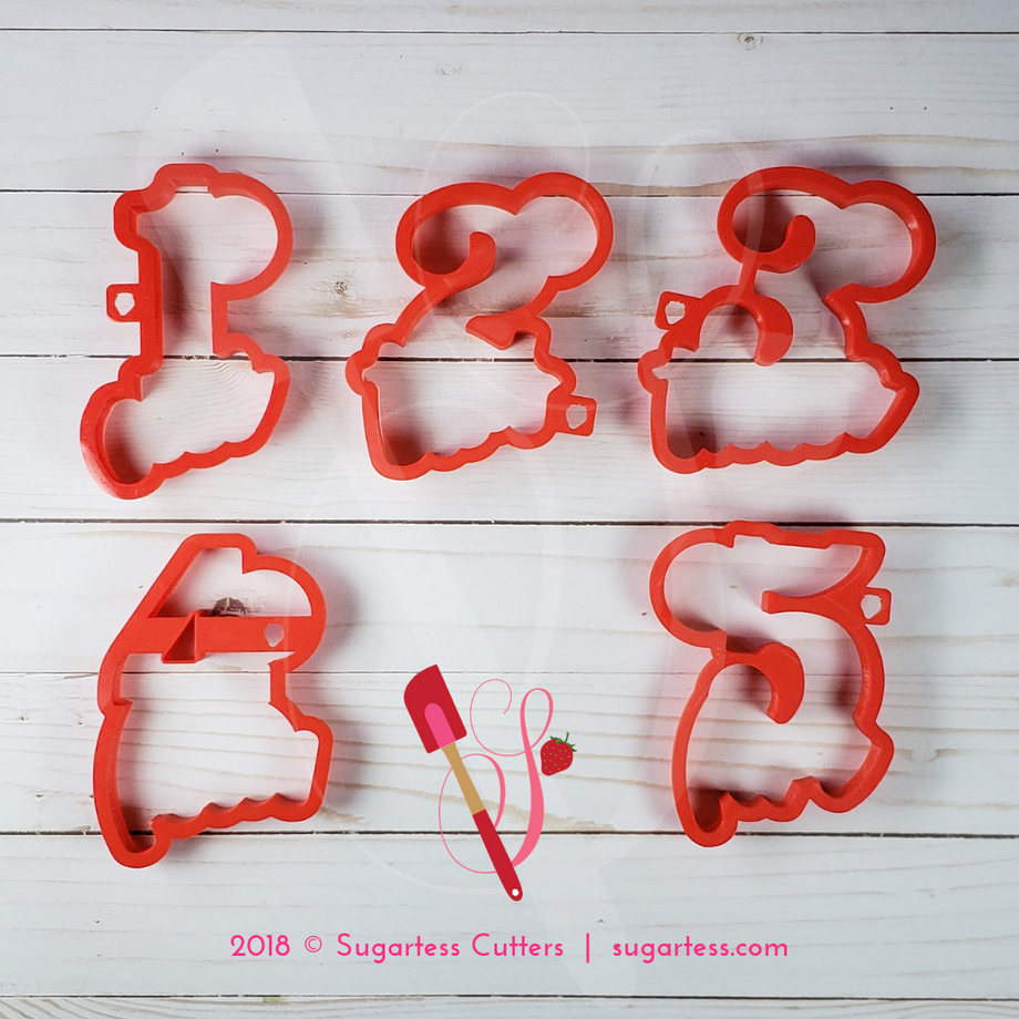 Cursive One Lettered Number Cookie Cutter - PLA Plastic