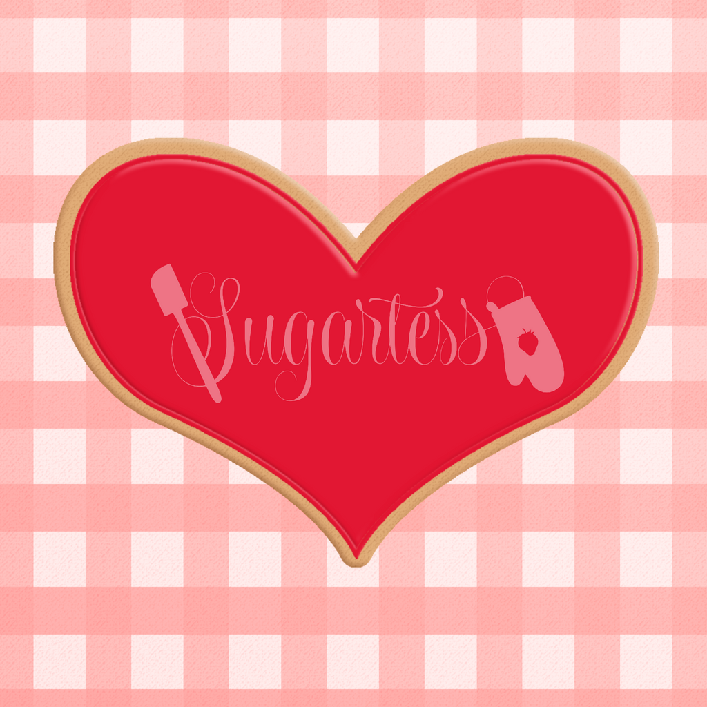 Sugartess cookie cutter in shape of Organic Heart  2. 3D printed from biodegradable  PLA plastic in diferent sizes ranging from 2 to 6 inches.