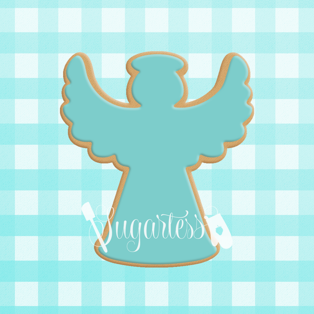 Sugartess cookie cutter in shape of  Angel#2 . 3D printed from biodegradable PLA plastic in diferent sizes ranging from 2 to 6 inches.