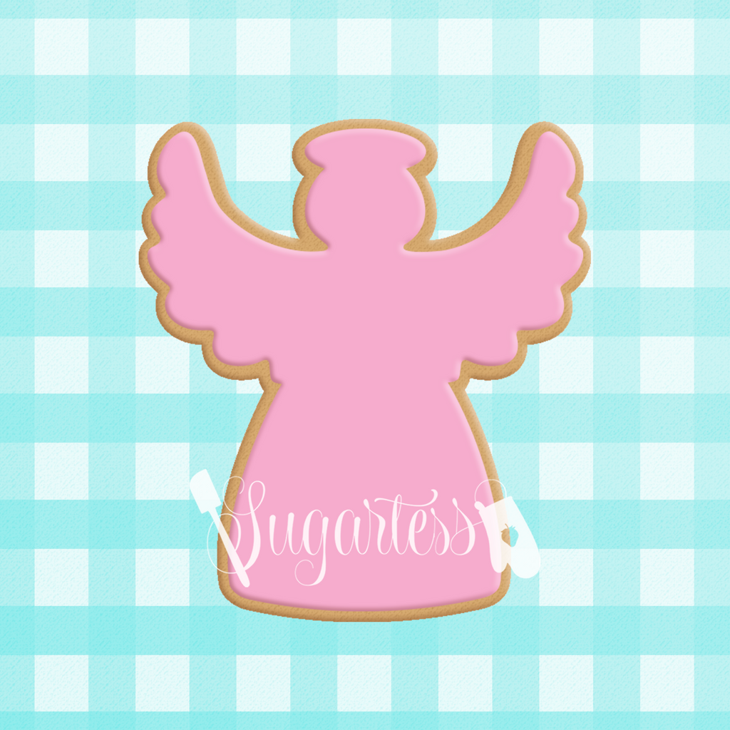 Sugartess cookie cutter in shape of  Angel#3 . 3D printed from biodegradable PLA plastic in diferent sizes ranging from 2 to 6 inches.
