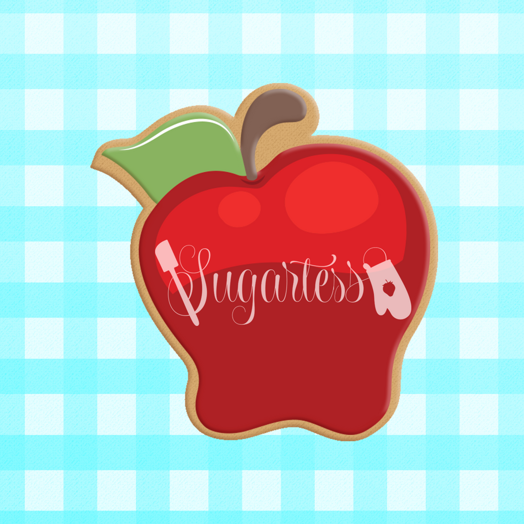 Sugartess cookie cutter in shape of Apple #2. 3D printed from biodegradable  PLA plastic in diferent sizes ranging from 2 to 6 inches.