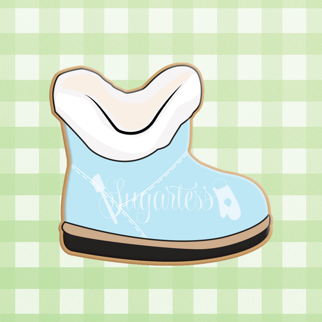 Sugartess custom cookie cutter in shape of a Baby Toddler Winter Suede Boot.