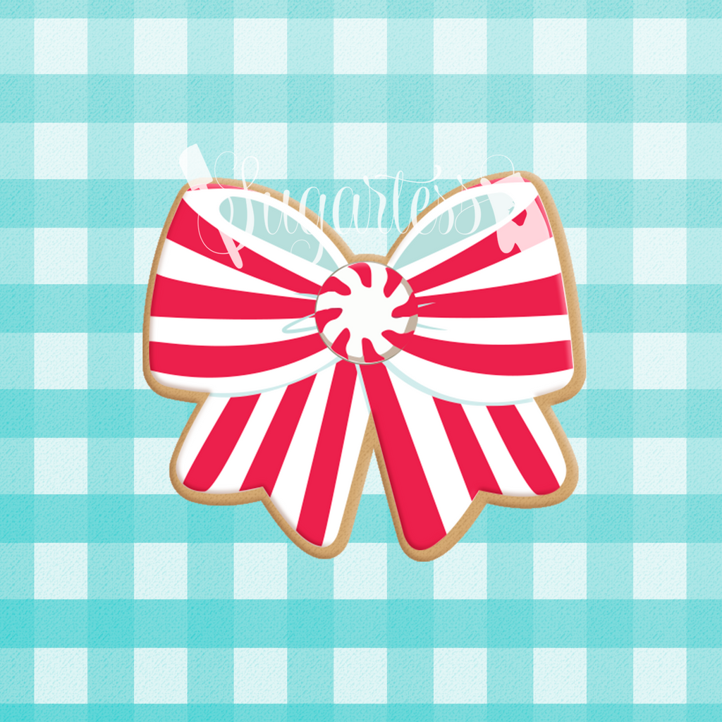 Sugartess custom cookie cutter in shape of chubby hair or decorative bow