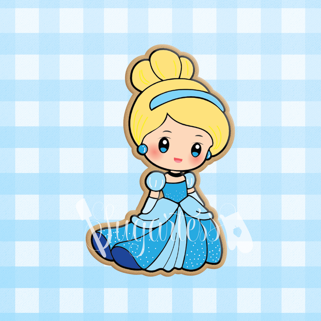 Sugartess chibi princess Cinderella cookie cutter shape.