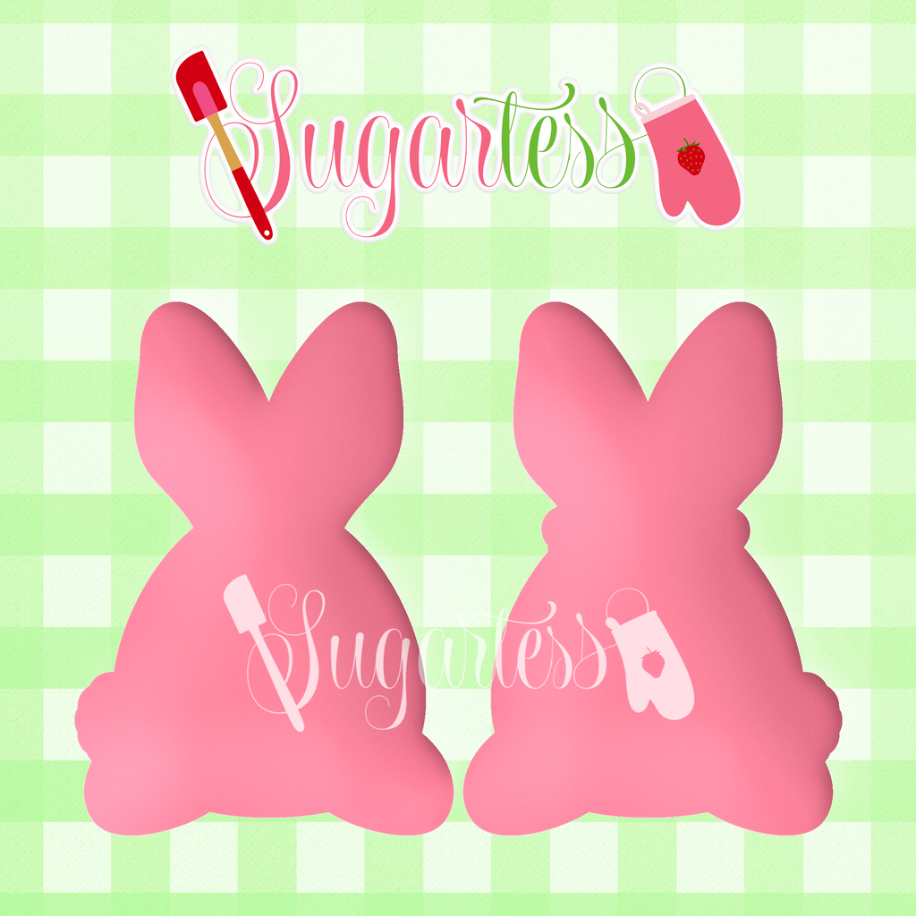 Sugartess cookie cutter in shape of Easter Egg shaped Bunny Set of 2. 3D printed from biodegradable  PLA plastic in diferent sizes ranging from 2 to 6 inches.