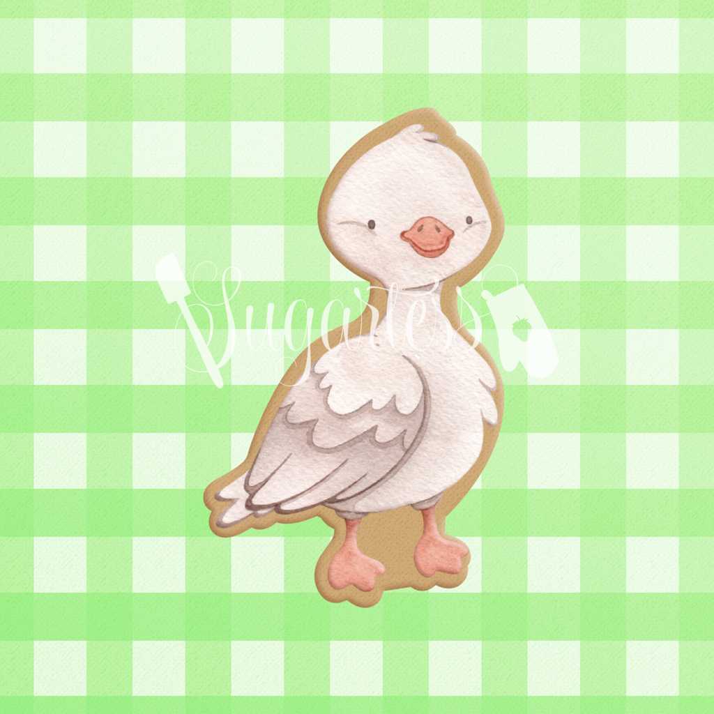 Sugartess cookie cutter in shape of a farm duck or goose.