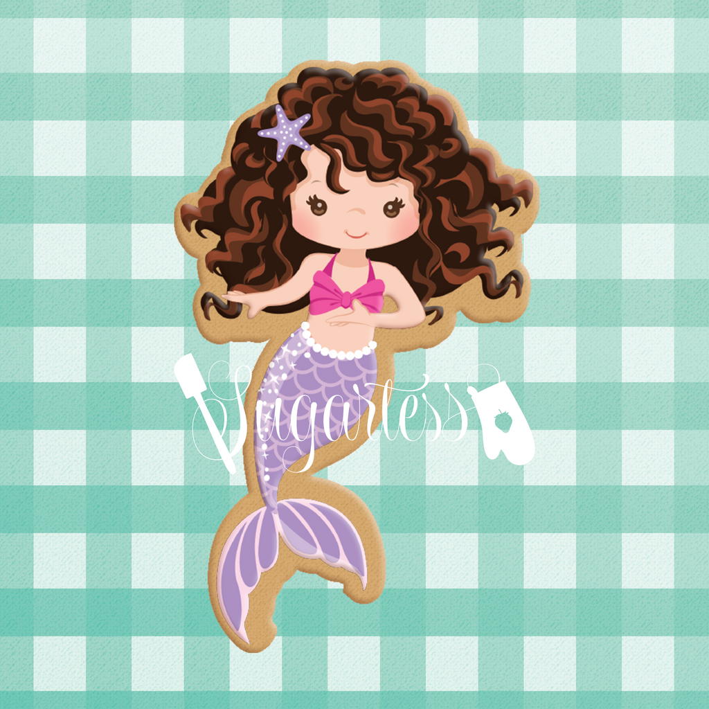 Sugartess custom cookie cutter in shape of mermaid #7.
