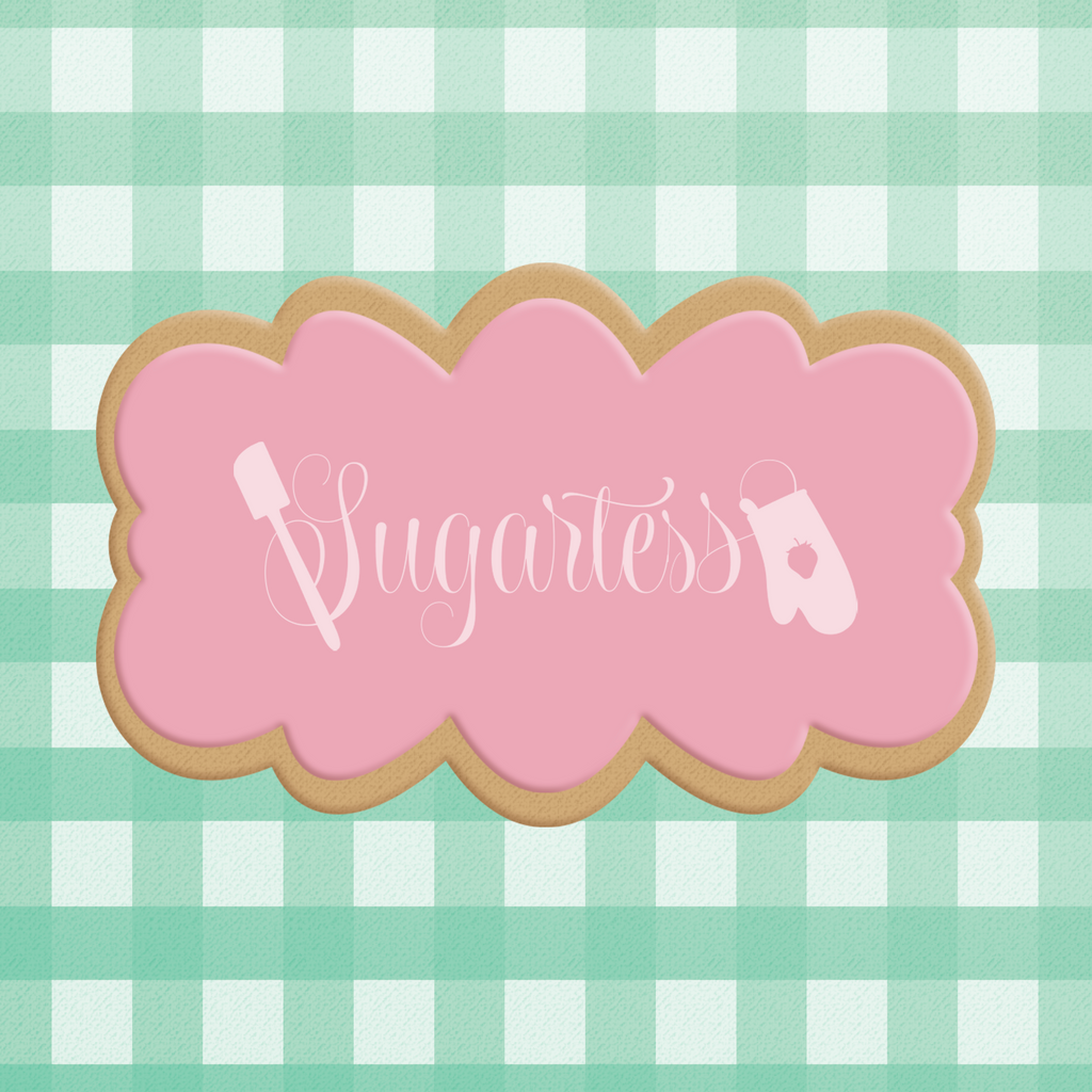 Sugartess cookie cutter in shape of our ornate plaque #71.