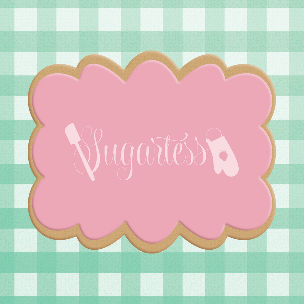 Sugartess cookie cutter in shape of our ornate plaque #72.
