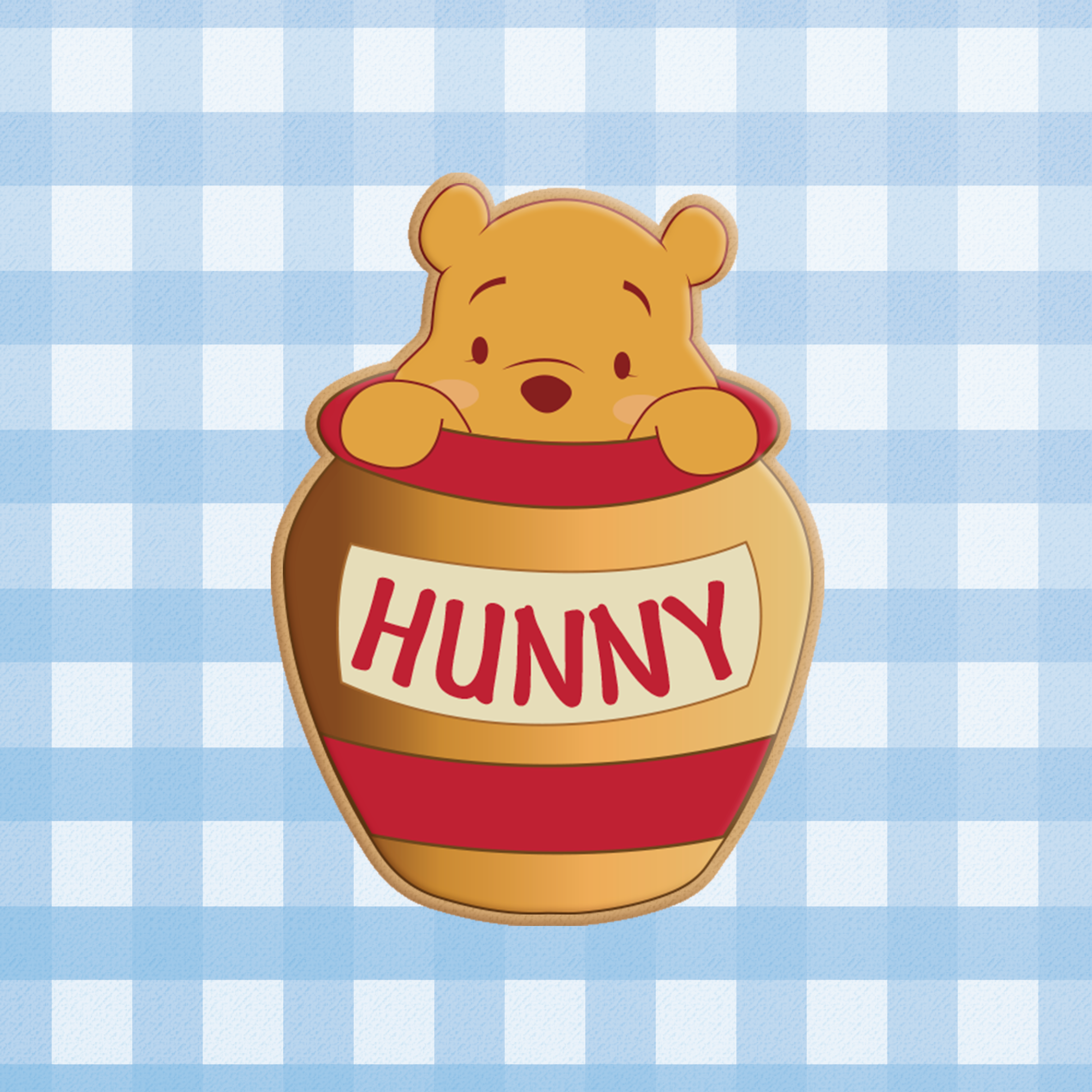 Honey Pot Peek-a-boo Winnie The Pooh Bear and Stencil