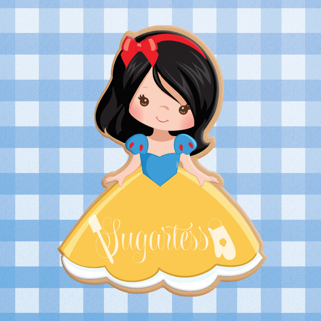 Sugartess custom cookie cutter in shape of Princess Snow White.