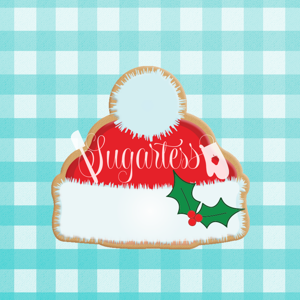 Sugartess cookie cutter in shape of  Winter and Santa Hat. 3D printed from biodegradable  PLA  plastic in diferent sizes ranging from 2 to 6 inches.