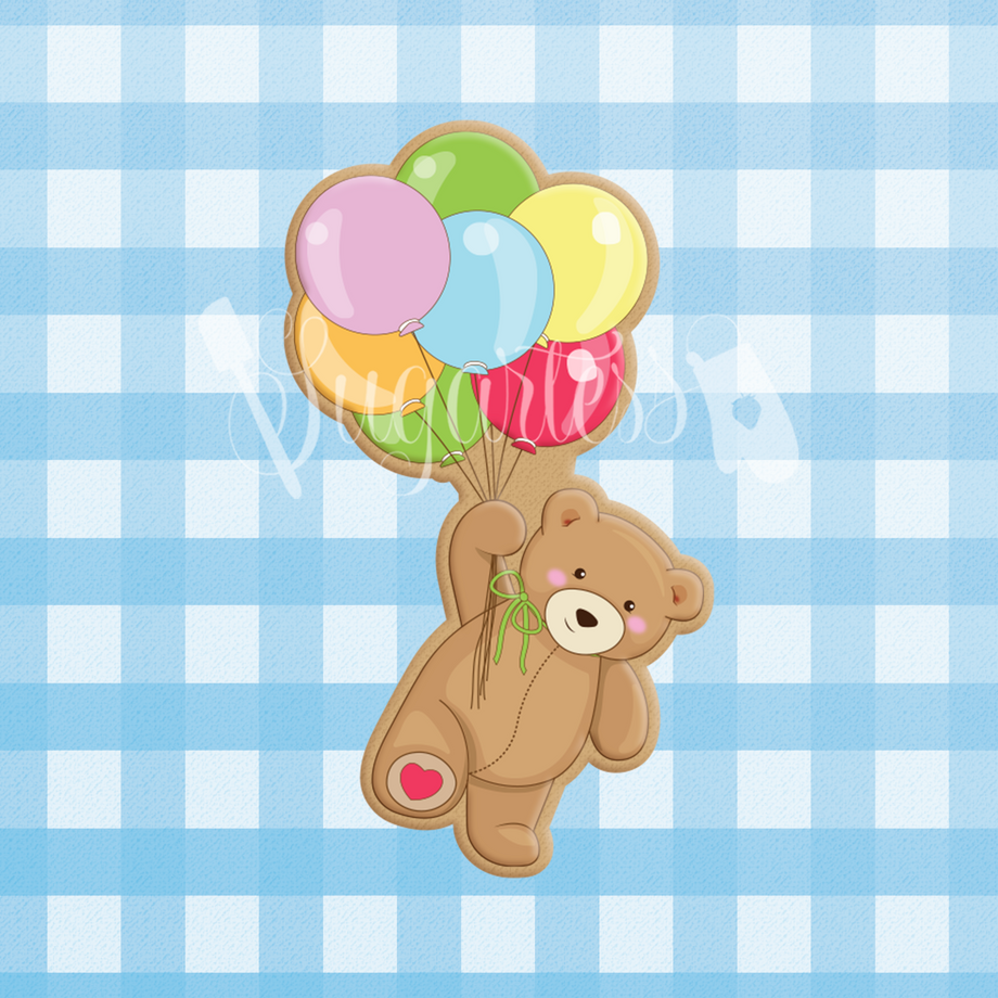 Teddy Bear with Heart Balloon Cookie Cutter