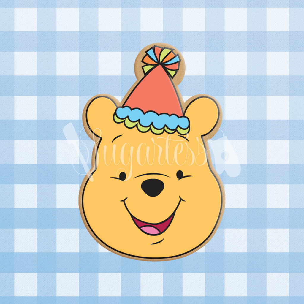 Sugartess Winnie Pooh Bear with Party Hat cookie cutter.