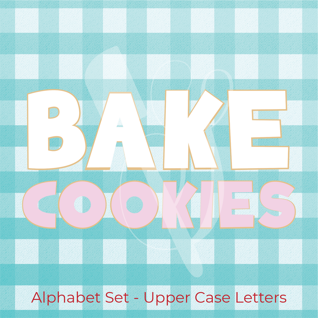 Sugartess custom upper case alphabet cookie cutter set.